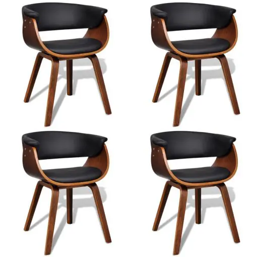 vidaXL Dining Chairs 4 pcs Bent Wood and Faux Leather