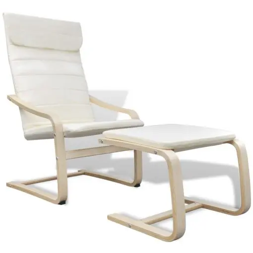 vidaXL Armchair with Bentwood Frame Cream Fabric