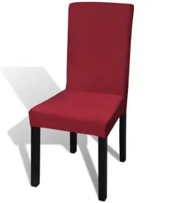 vidaXL 6 pcs Bordeaux Straight Stretchable Chair Cover