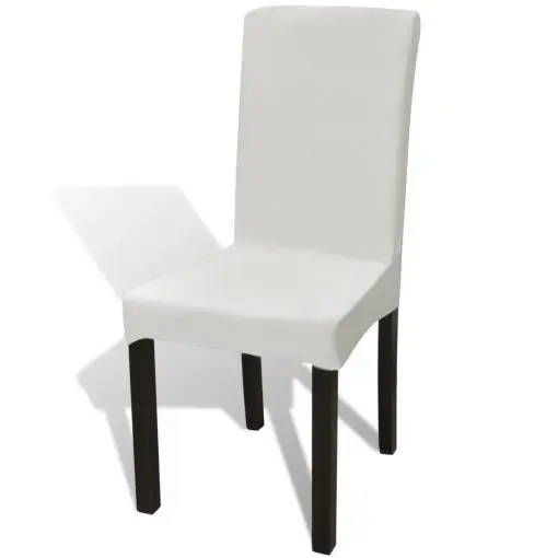 vidaXL 6 pcs Cream Straight Stretchable Chair Cover