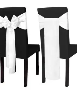 25 pcs White Satin Decorative Chair Sash