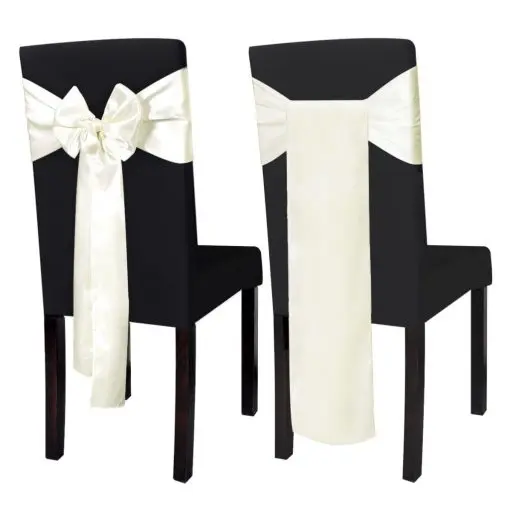 25 pcs Cream Satin Decorative Chair Sash