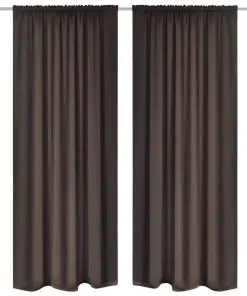 vidaXL Blackout Curtains 2 pcs Slot-Headed 135 x 245 cm Brown