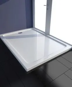 vidaXL Rectangular ABS Shower Base Tray White 80 x 110 cm
