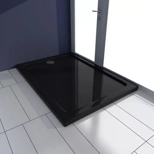vidaXL Rectangular ABS Shower Base Tray Black 70 x 100 cm