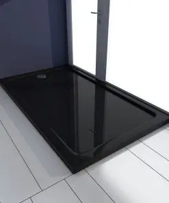 vidaXL Rectangular ABS Shower Base Tray Black 70 x 120 cm