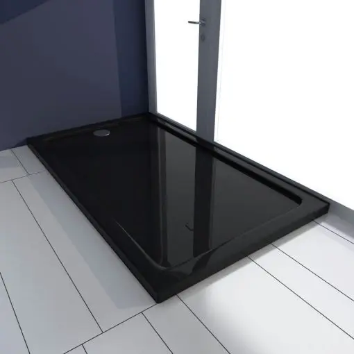 vidaXL Rectangular ABS Shower Base Tray Black 70 x 120 cm