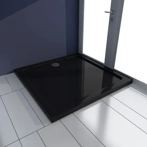 vidaXL Square ABS Shower Base Tray Black 80 x 80 cm