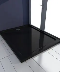 vidaXL Rectangular ABS Shower Base Tray Black 80 x 100 cm