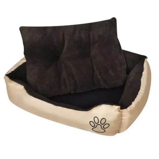 vidaXL Warm Dog Bed with Padded Cushion L