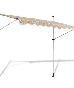 vidaXL Retractable Awning 350 cm Manually-operated Yellow/Blue