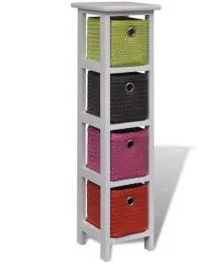 vidaXL Storage Rack with Multi-colour Baskets Wood
