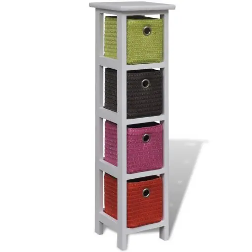 vidaXL Storage Rack with Multi-colour Baskets Wood