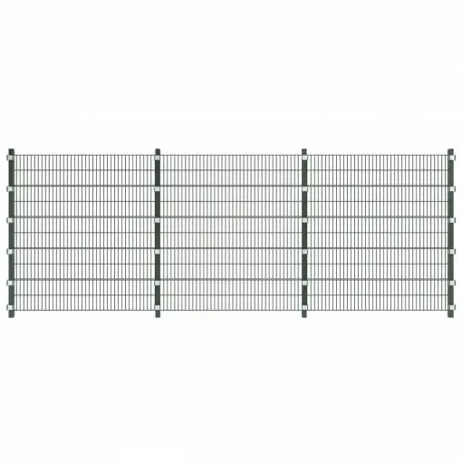 vidaXL Fence Panel with Posts 6×2 m Green