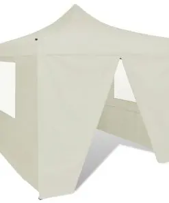 vidaXL Foldable Tent 3×3 m with 4 Walls Cream