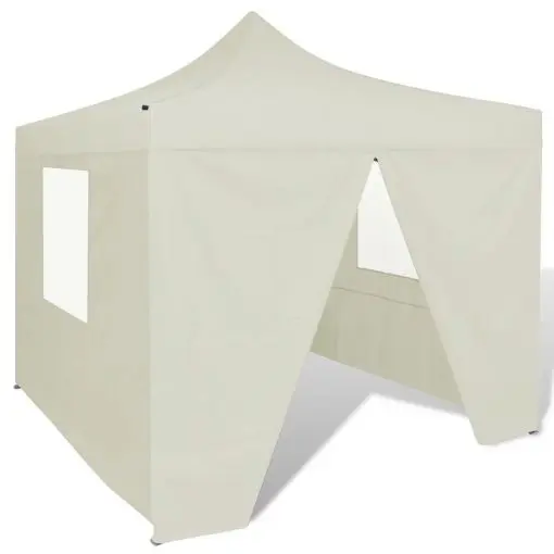 vidaXL Foldable Tent 3×3 m with 4 Walls Cream