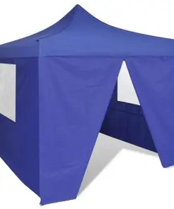 vidaXL Blue Foldable Tent 3×3 m with 4 Walls Blue