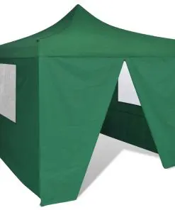vidaXL Foldable Tent 3×3 m with 4 Walls Green