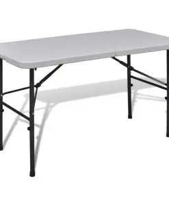 vidaXL Foldable Garden Table 122 cm HDPE White