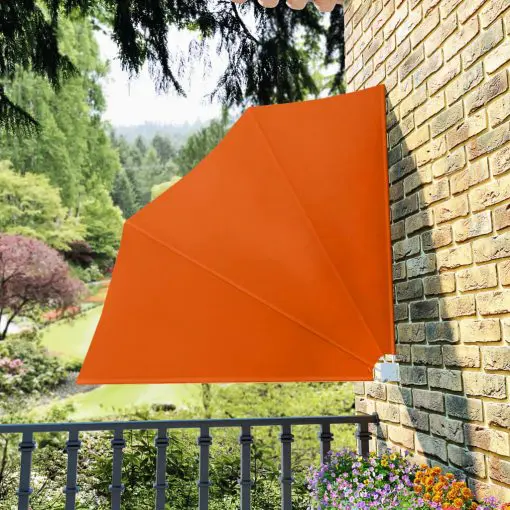 vidaXL Collapsible Balcony Side Awning Terracotta 140×140 cm