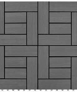 vidaXL Decking Tiles WPC 1 sqm Grey 11 pcs 30 x 30 cm