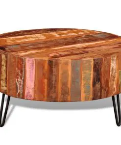 vidaXL Coffee Table Solid Reclaimed Wood Round