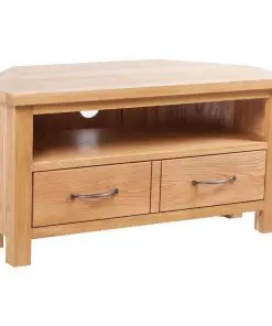 vidaXL TV Cabinet with Drawer 88 x 42 x 46 cm Solid Oak Wood