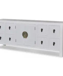 vidaXL Wooden Sideboard Asian Style with 8 Drawers and 2 Doors