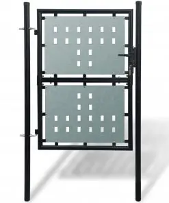 Black Single Door Fence Gate 100 x 175 cm