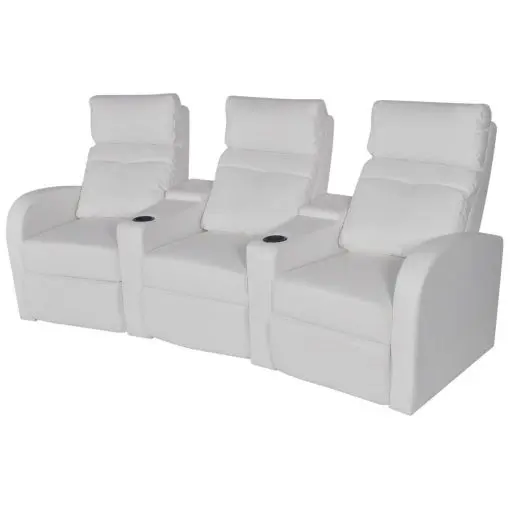 vidaXL Recliner 3-seat Artificial Leather White
