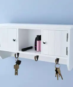 vidaXL Wall Cabinet for Keys and Jewelery with Doors and Hooks