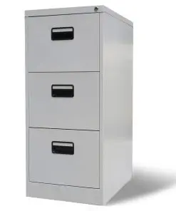vidaXL File Cabinet with 3 Drawers Grey 102,5 cm Steel