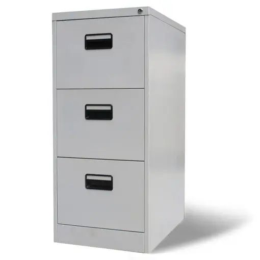 vidaXL File Cabinet with 3 Drawers Grey 102,5 cm Steel