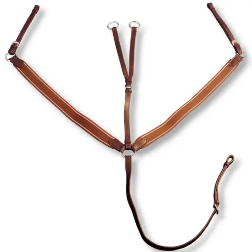 vidaXL Leather Elastic Breastplate Martingale Adjustable Brown Cob