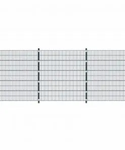 vidaXL Fence Panel with Posts 6×2 m Anthracite Grey