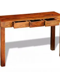 vidaXL Console Table with 3 Drawers 80 cm Solid Sheesham Wood