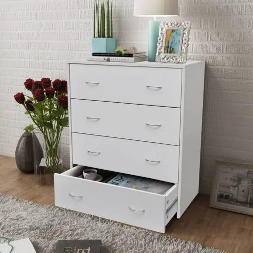 vidaXL Sideboard with 4 Drawers 60×30.5×71 cm White