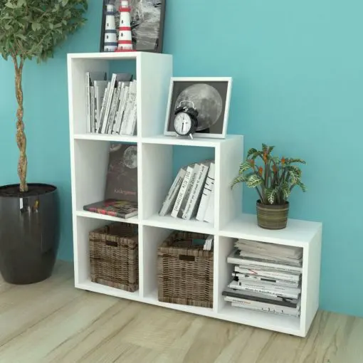 vidaXL Staircase Bookcase/Display Shelf 107 cm White