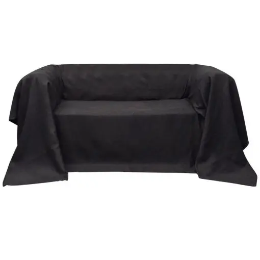 vidaXL Micro-suede Couch Slipcover Anthracite 140 x 210 cm