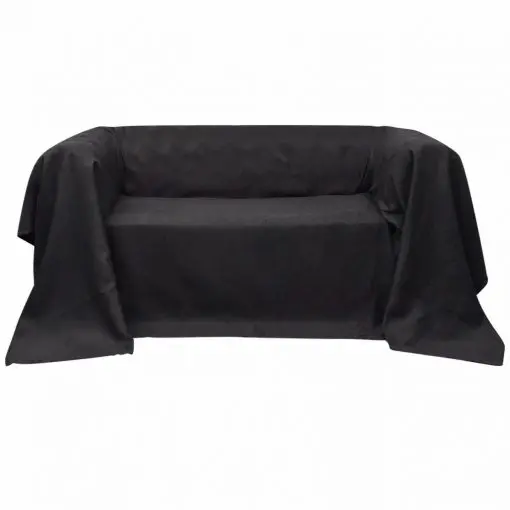Micro-suede Couch Slipcover Anthracite 210 x 280 cm