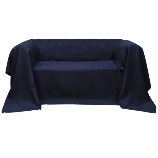 vidaXL Micro-suede Couch Slipcover Navy Blue 210 x 280 cm