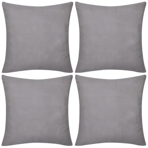 vidaXL 4 Grey Cushion Covers Cotton 40 x 40 cm