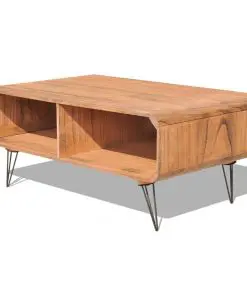 vidaXL Coffee Table 90×55.5×38.5 cm Solid Paulownia Wood Brown
