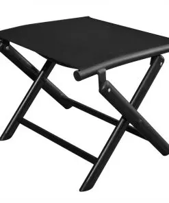 vidaXL Folding Footstool Black Aluminium and Textilene