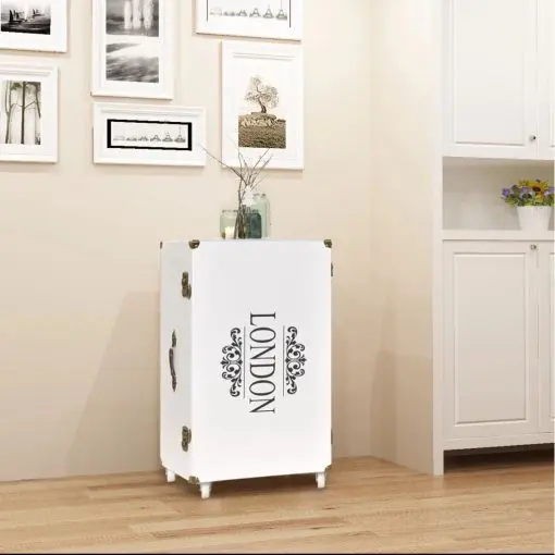 vidaXL Trunk Side Cabinet 40×30.5×81 cm White