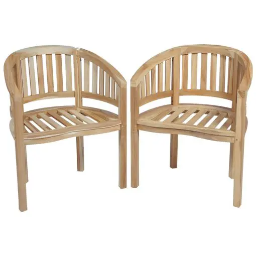 vidaXL Banana Chairs 2 pcs Solid Teak Wood