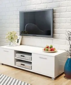 vidaXL TV Cabinet High-Gloss White 120×40.3×34.7 cm