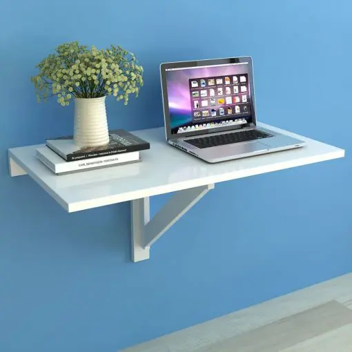 vidaXL Folding Wall Table White 100×60 cm