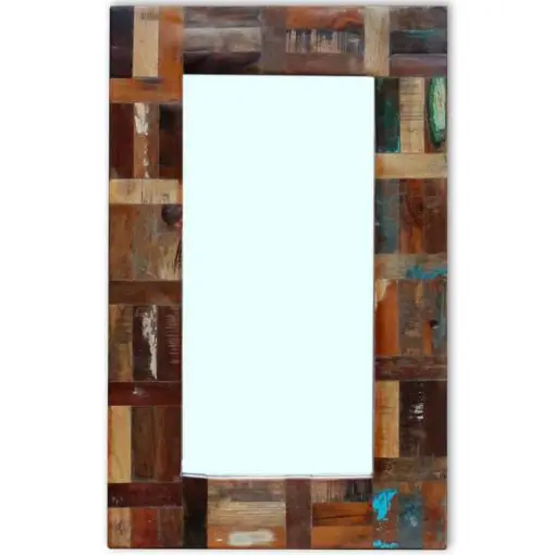 vidaXL Mirror Solid Reclaimed Wood 80×50 cm