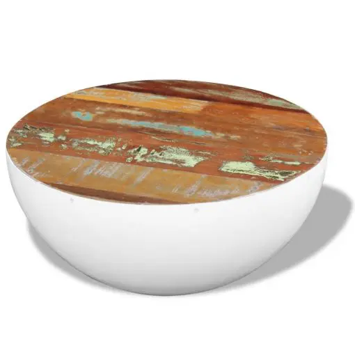 vidaXL Bowl Shaped Coffee Table Solid Reclaimed Wood 60x60x30 cm